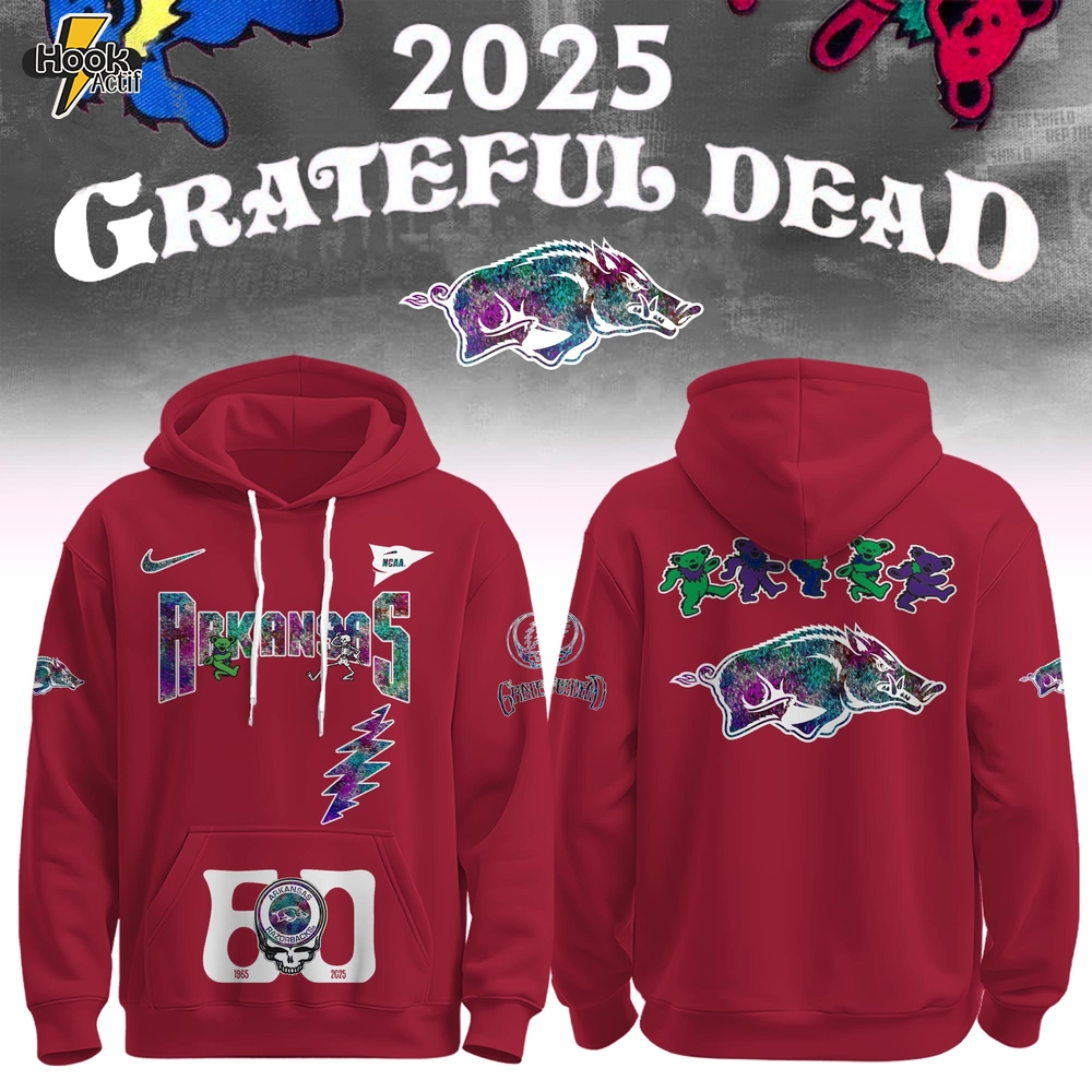 Arkansas Razorbacks x Grateful Dead 60th Anniversary Hoodie Set 2025 Arkansas Razorbacks x Grateful Dead 60th Anniversary Hoodie Set 2025