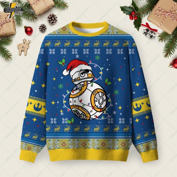 BB-8 Christmas Ugly Christmas Fuzzy Fleece Sweatshirt
