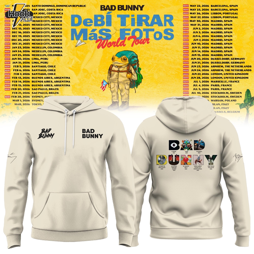 Bad Bunny – Debí Tirar Más Fotos World Tour Hoodie Bad Bunny – Debí Tirar Más Fotos World Tour Hoodie