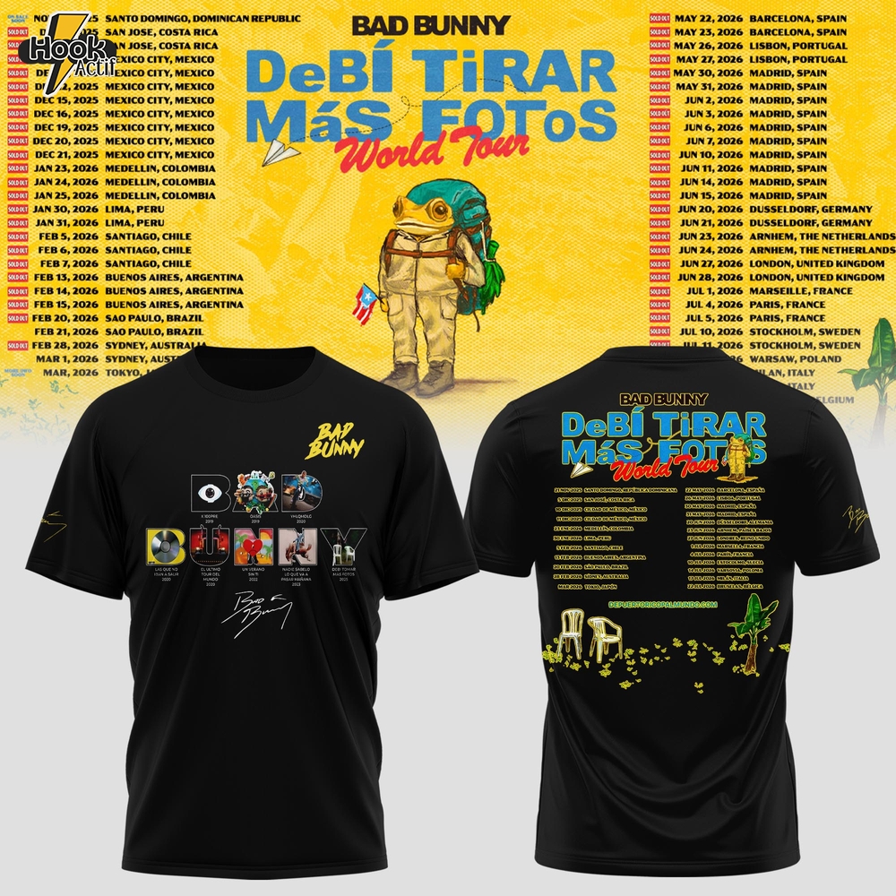 Bad Bunny – Debí Tirar Más Fotos World Tour Tshirt Bad Bunny – Debí Tirar Más Fotos World Tour Tshirt
