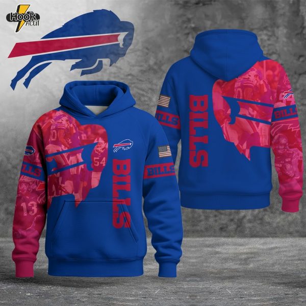 Casual Buffalo Bills American Flag Hoodie
