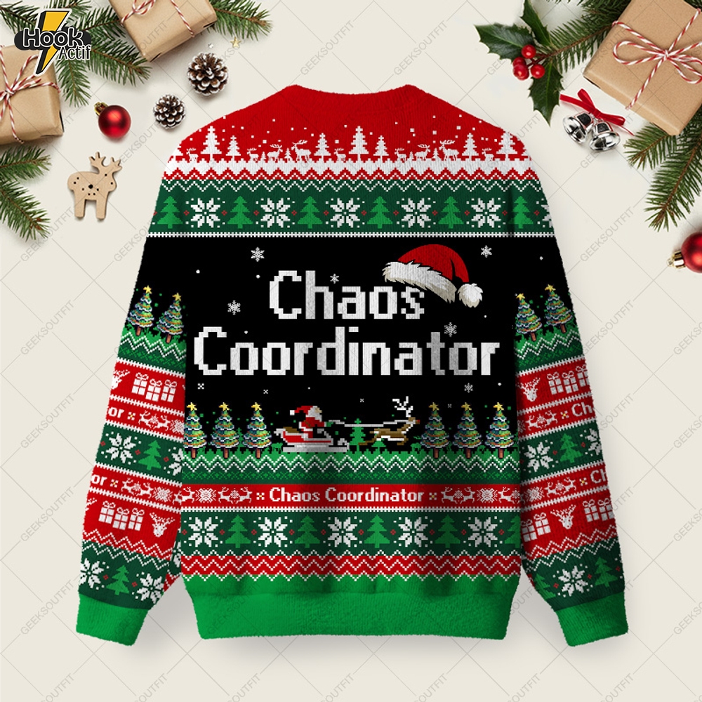 Chaos Coordinator Ugly Christmas Fuzzy Fleece Sweatshirt Chaos Coordinator Ugly Christmas Fuzzy Fleece Sweatshirt
