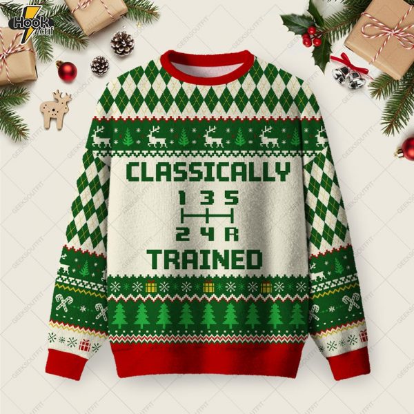 Classically Trained Ugly Christmas Fuzzy Fleece Sweatshirt
