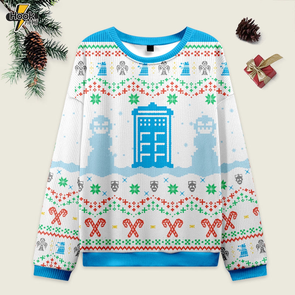 Doctor Who White Ugly Christmas Sweater Sweatshirt Doctor Who White Ugly Christmas Sweater Sweatshirt