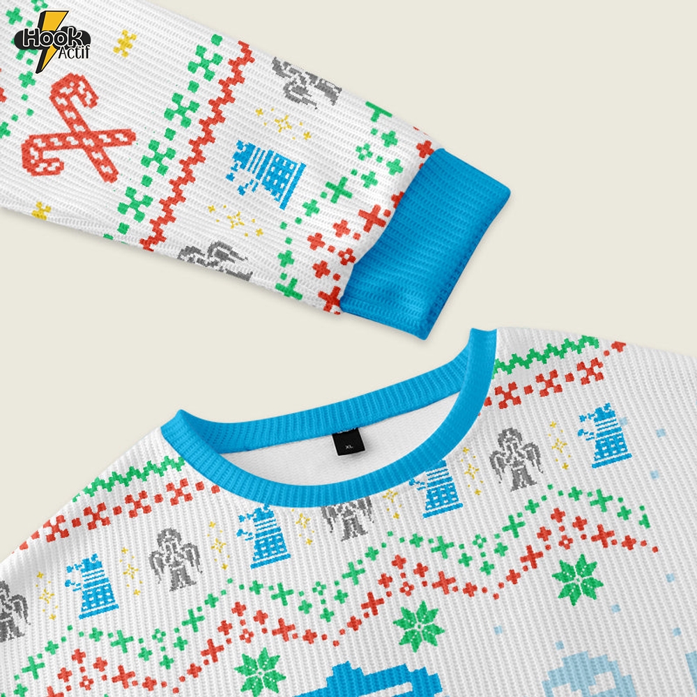 Doctor Who White Ugly Christmas Sweater Sweatshirt Doctor Who White Ugly Christmas Sweater Sweatshirt