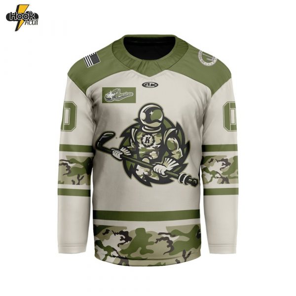 ECHL Fort Wayne Komets Personalized 2025/26 Military Appreciation Night V-shaped Hockey Jersey Design