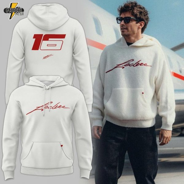 Ferrari F1 Charles Leclerc Signature White Hoodie - Limited Edition