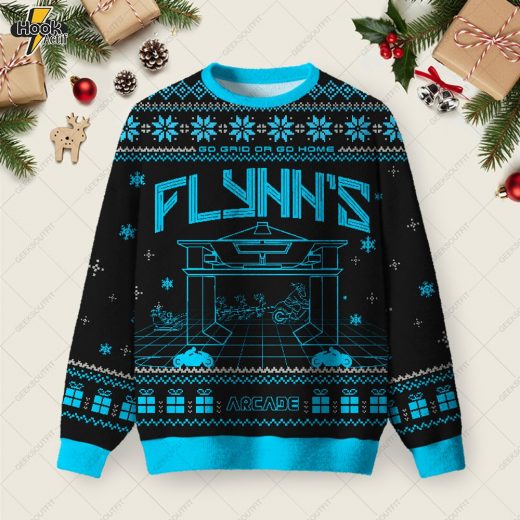 Flynn's Arcade Ugly Christmas Fuzzy Fleece Sweatshirt