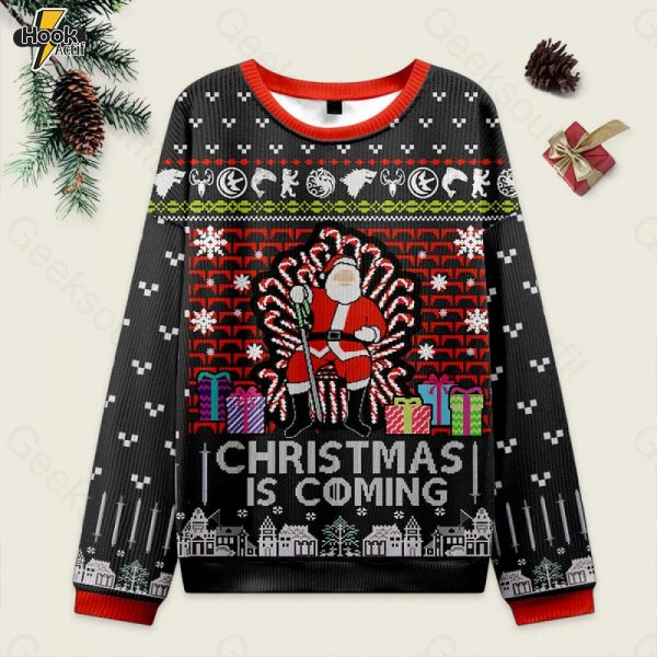 Game of Thrones Black Ugly Christmas Fuzzy Fleece Sweatshirt