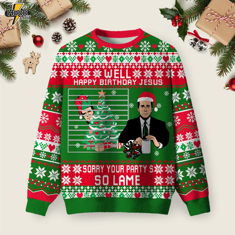 Happy Birthday Jesus Ugly Christmas Fuzzy Fleece Sweatshirt Happy Birthday Jesus Ugly Christmas Fuzzy Fleece Sweatshirt