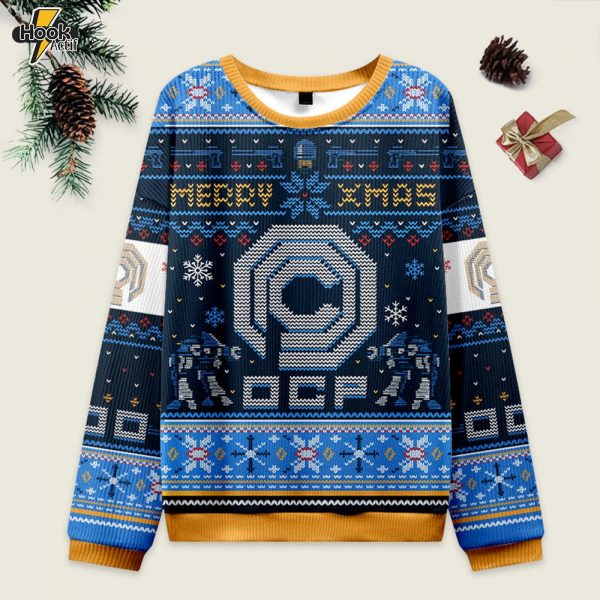 Happy Robo Xmas Blue Ugly Christmas Sweater Sweatshirt