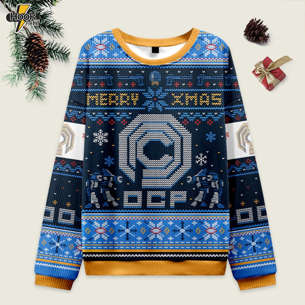 Happy Robo Xmas Blue Ugly Christmas Sweater Sweatshirt Happy Robo Xmas Blue Ugly Christmas Sweater Sweatshirt