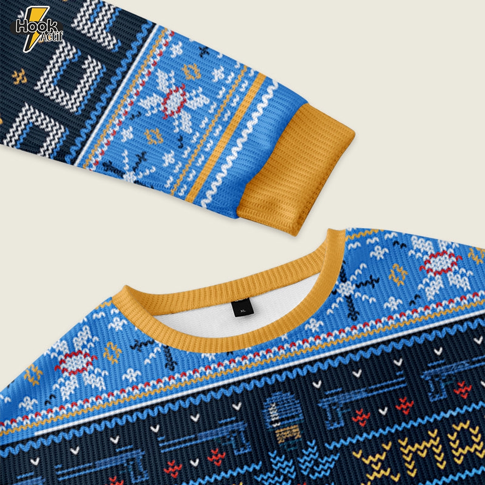 Happy Robo Xmas Blue Ugly Christmas Sweater Sweatshirt Happy Robo Xmas Blue Ugly Christmas Sweater Sweatshirt
