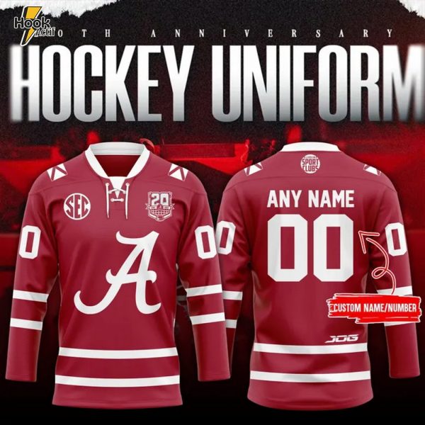 Alabama Crimson Tide 20th Anniversary Custom Hockey Jersey