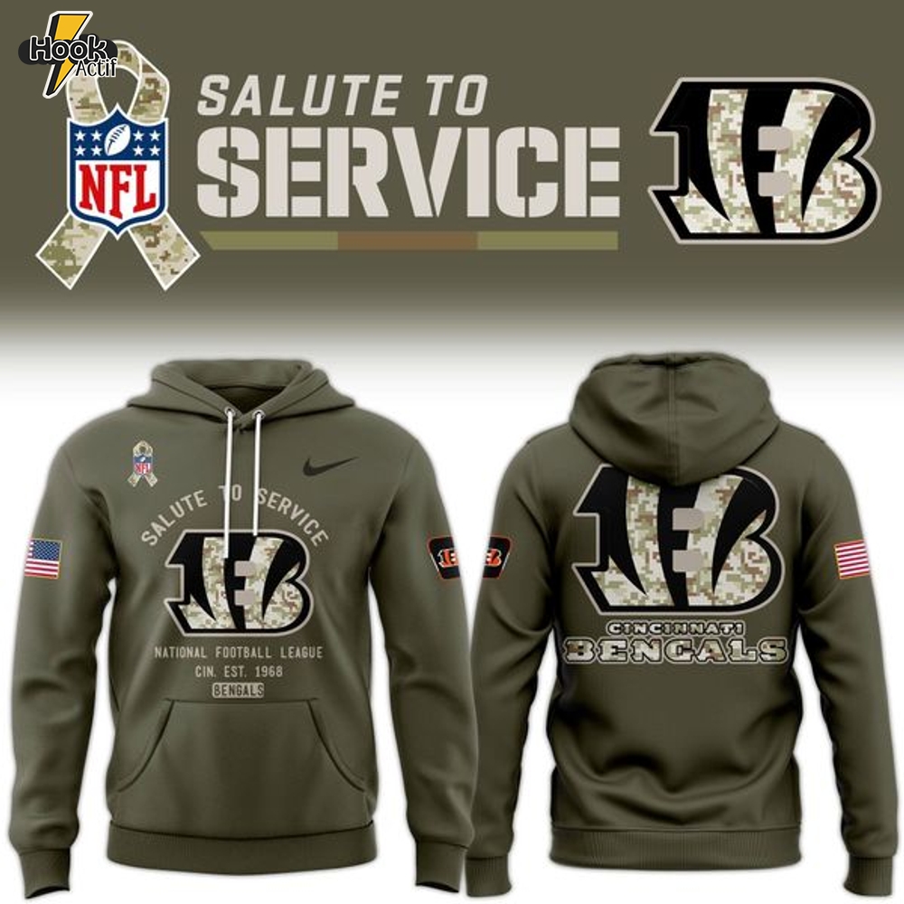 Cincinnati Bengals Salute to Service 2025 Special Hoodie Cincinnati Bengals Salute to Service 2025 Special Hoodie