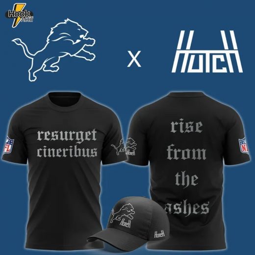Detroit Lions x Aidan Hutchinson Black House of Hutch Resurget Cineribus Tee