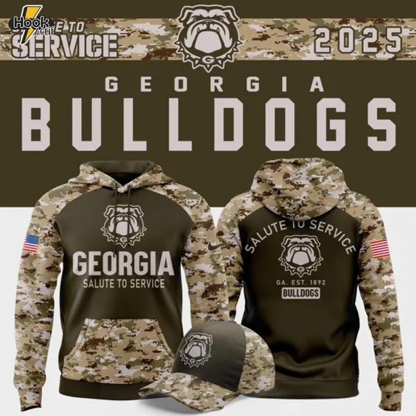 Georgia Football Olive/camo 2025 Salute To Service Hoodie