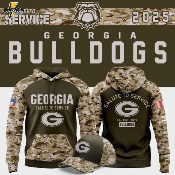 Georgia Football Olive/camo 2025 Salute To Service Hoodie v2