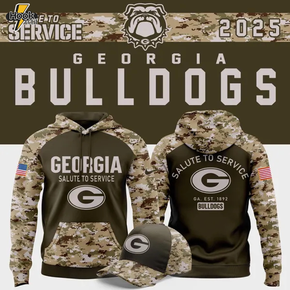 Georgia Football Olive/camo 2025 Salute To Service Hoodie v2 Georgia Football Olive/camo 2025 Salute To Service Hoodie v2