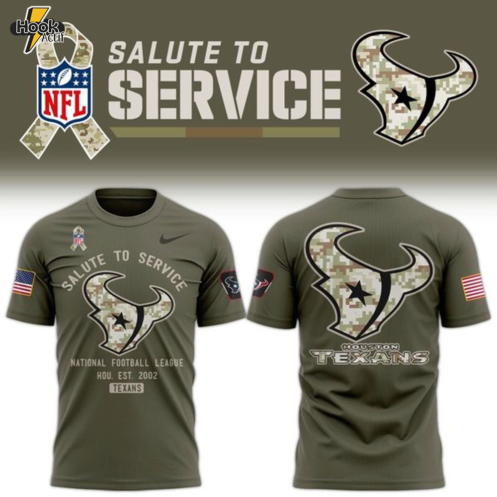 Houston Texans Salute to Service 2025 Special T-shirt Houston Texans Salute to Service 2025 Special T-shirt