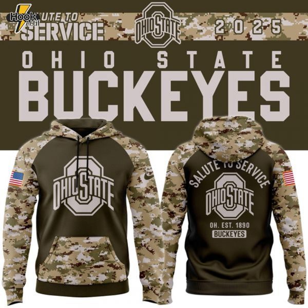 Men's Nike Ohio State Football Olive/camo 2025 Salute To Service Hoodie