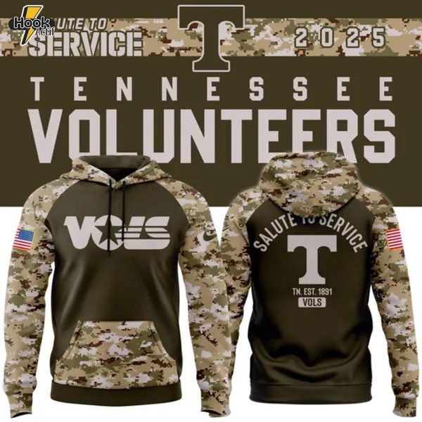 Men's Nike Olive/camo Tennessee Football 2025 Salute To Service Hoodie