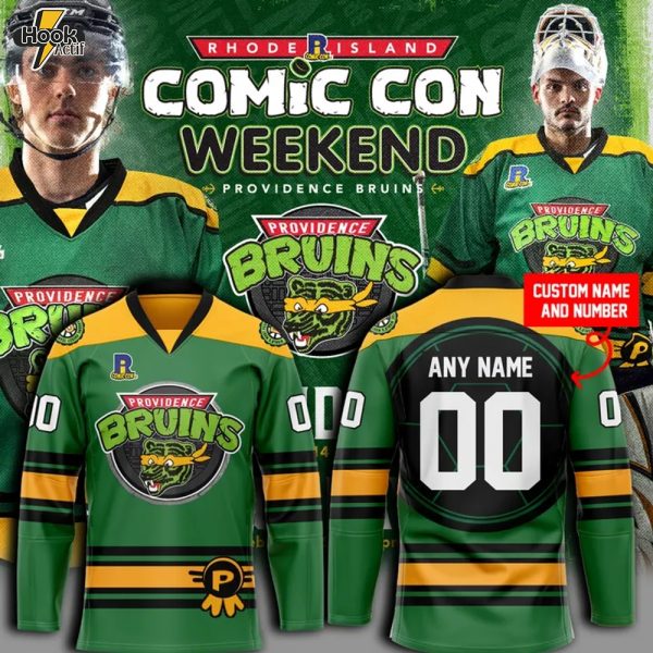 Providence Bruins Turtle Powered RI Comic Con Custom Hockey Jersey