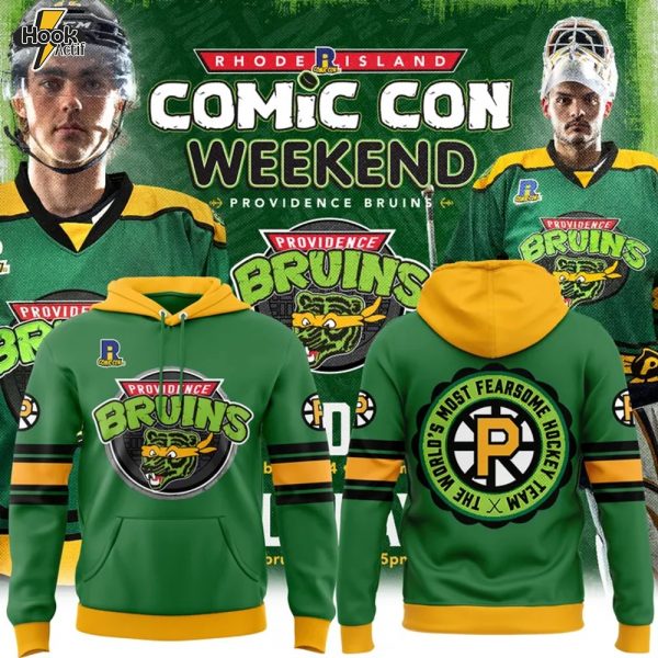 Providence Bruins Turtle Powered RI Comic Con Special Hoodie