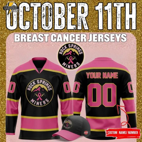 Rock Springs Miners Breast Cancer Awareness Month Custom Hockey Jersey