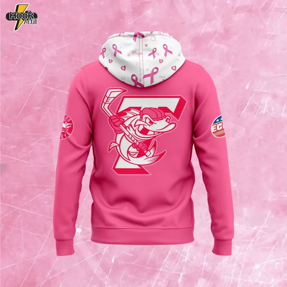 Toledo Walleye 2025 "Pink in the Rink" Special Hoodie Toledo Walleye 2025 "Pink in the Rink" Special Hoodie