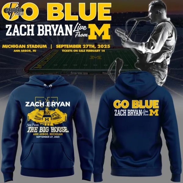 Zach Bryan x Michigan Wolverines Tour "The Big House" 2025 Special Hoodie