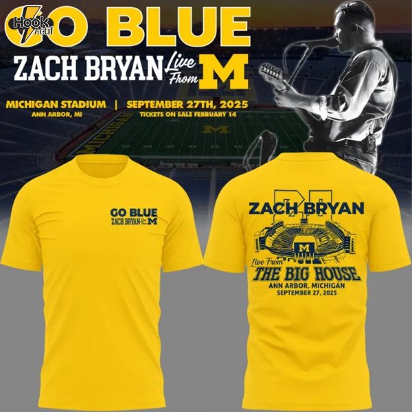 Zach Bryan x Michigan Wolverines Tour "The Big House" 2025 Special T-Shirt