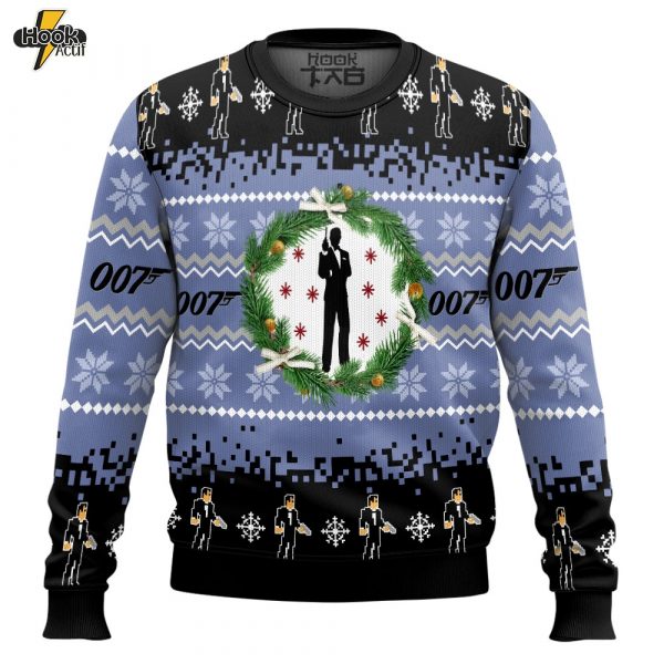 Hooktab Agent 007 Mission Impossible Ugly Christmas Sweater