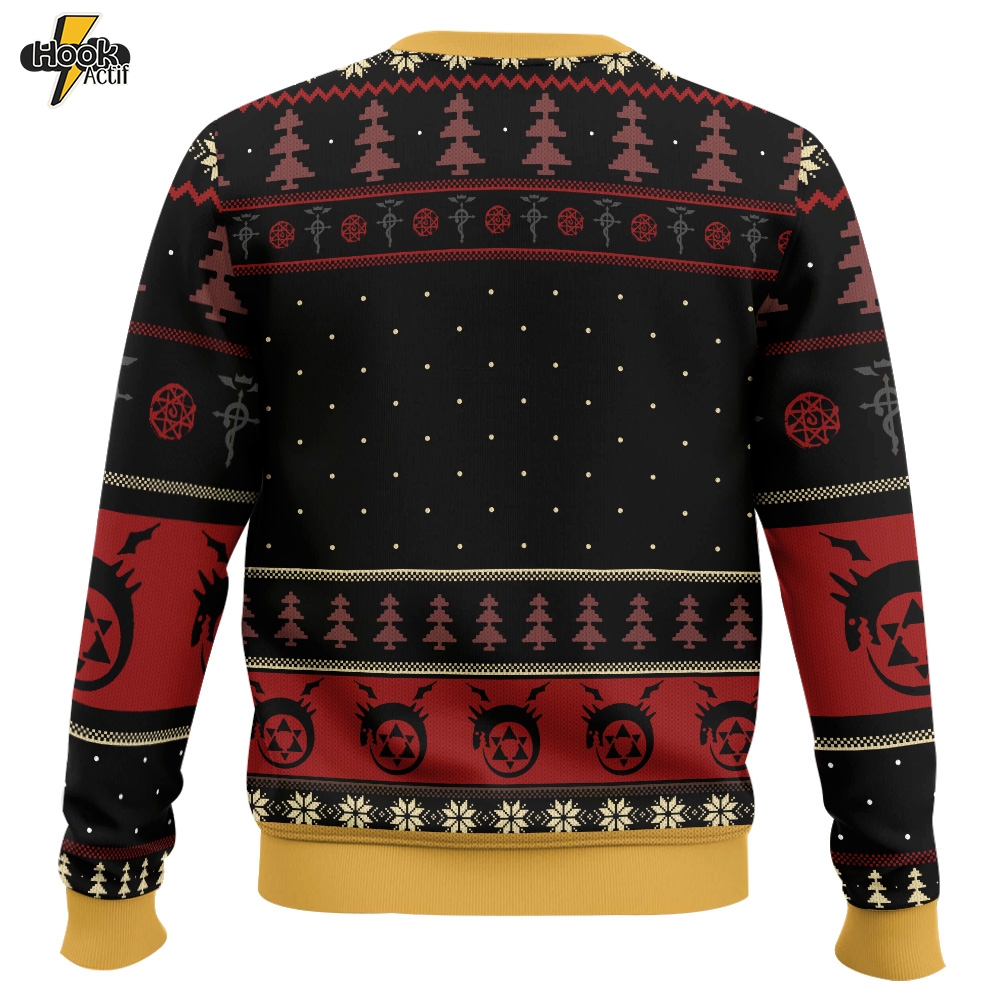 Hooktab Alchemy Holidays Fullmetal Alchemist Ugly Christmas Sweater Hooktab Alchemy Holidays Fullmetal Alchemist Ugly Christmas Sweater