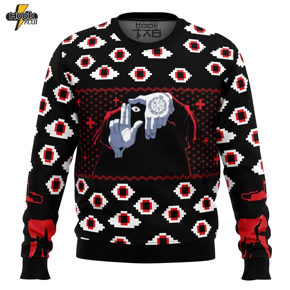 Hooktab Alucard Eyes Hellsing Ugly Christmas Sweater Hooktab Alucard Eyes Hellsing Ugly Christmas Sweater