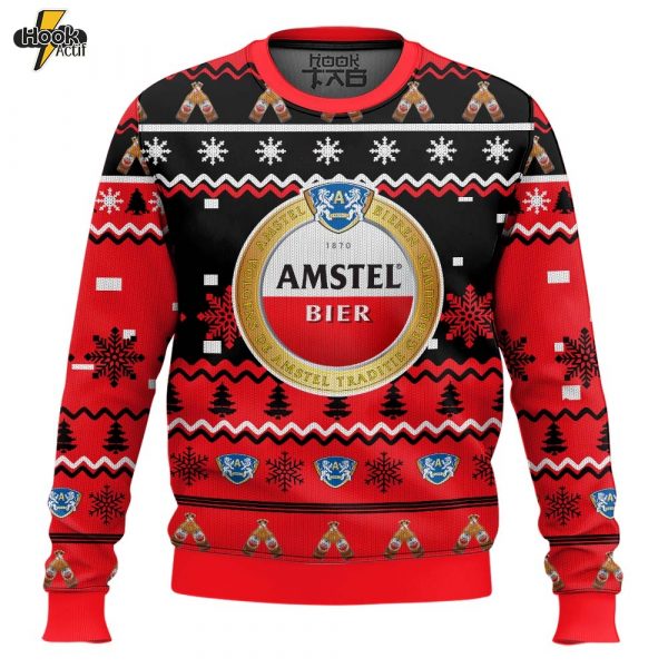 Hooktab Amstel Beer Ugly Christmas Sweater