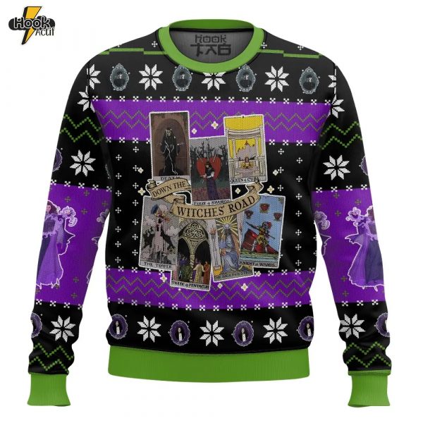 Hooktab Coven True The Witches’ Road Ugly Christmas Sweater
