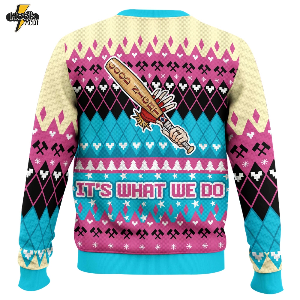 Hooktab Harley Quinn We’re Bad Guys Ugly Christmas Sweater Hooktab Harley Quinn We’re Bad Guys Ugly Christmas Sweater