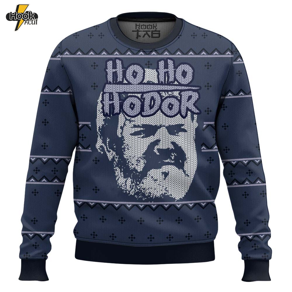 Hooktab Ho Ho Hodor Game Of Thrones Ugly Christmas Sweater Hooktab Ho Ho Hodor Game Of Thrones Ugly Christmas Sweater