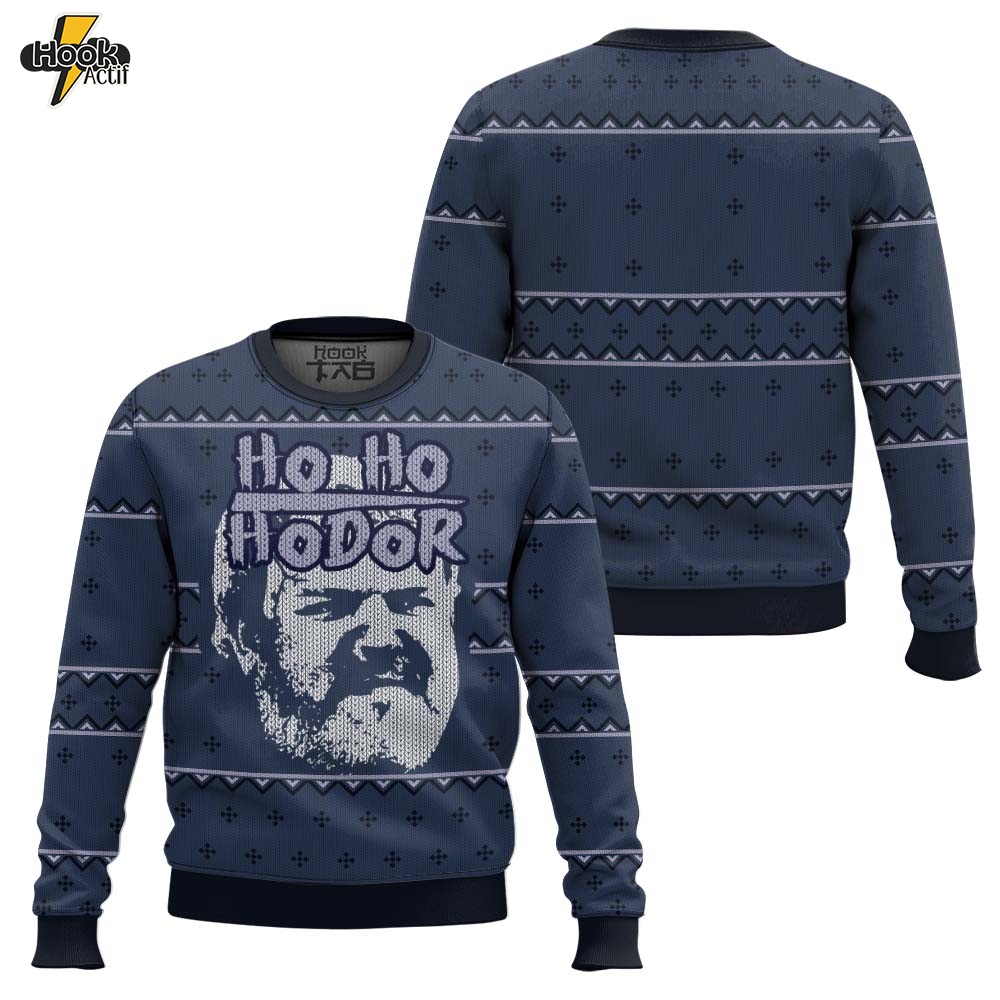Hooktab Ho Ho Hodor Game Of Thrones Ugly Christmas Sweater Hooktab Ho Ho Hodor Game Of Thrones Ugly Christmas Sweater