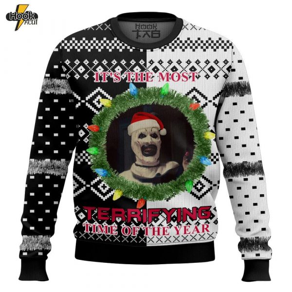 Hooktab It’s The Most Terrifying Time Of The Year Ugly Christmas Sweater