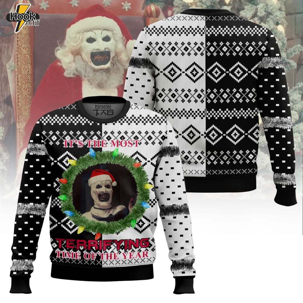 Hooktab It’s The Most Terrifying Time Of The Year Ugly Christmas Sweater Hooktab It’s The Most Terrifying Time Of The Year Ugly Christmas Sweater