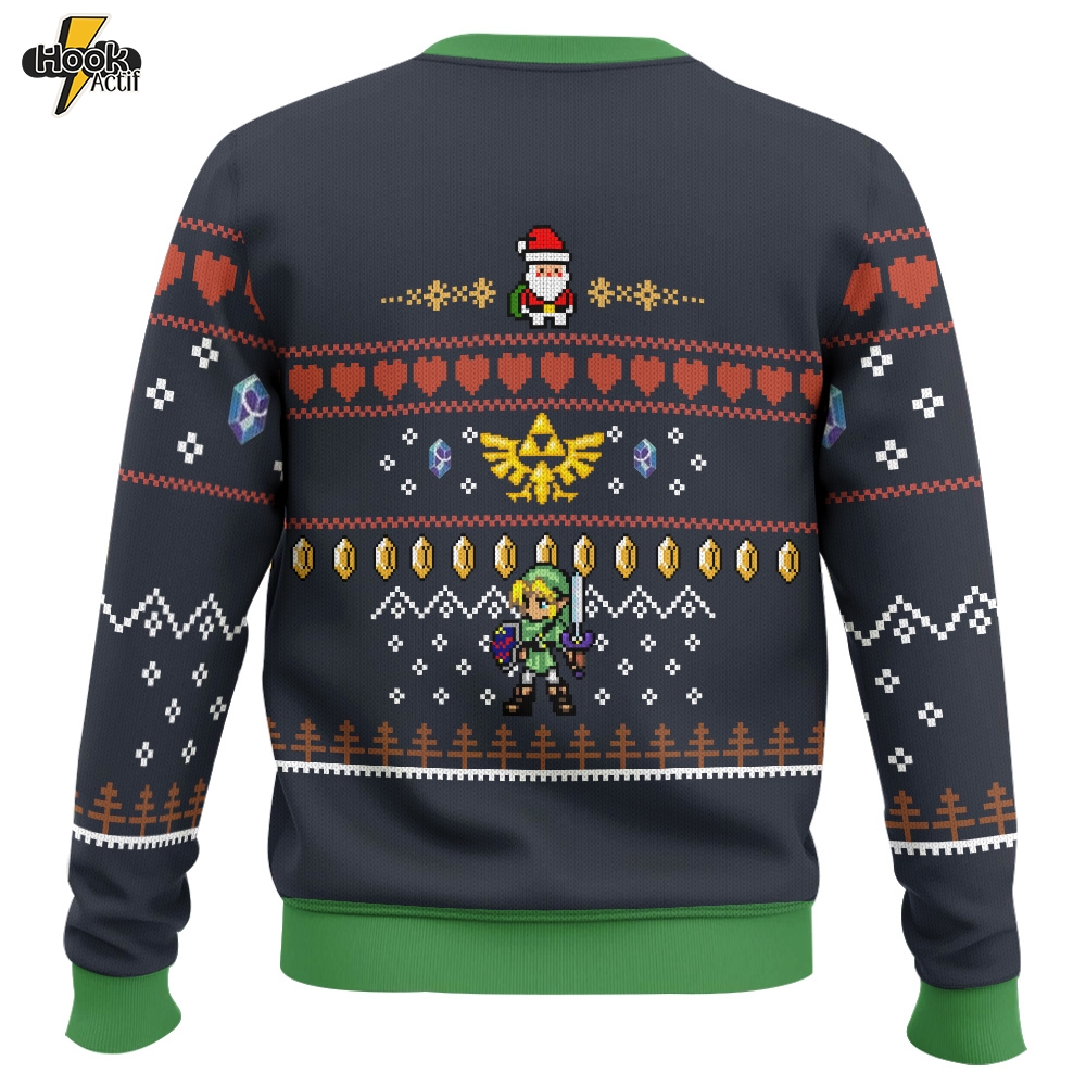 Hooktab Legend Of Zelda Santa Link Ugly Christmas Sweater Hooktab Legend Of Zelda Santa Link Ugly Christmas Sweater