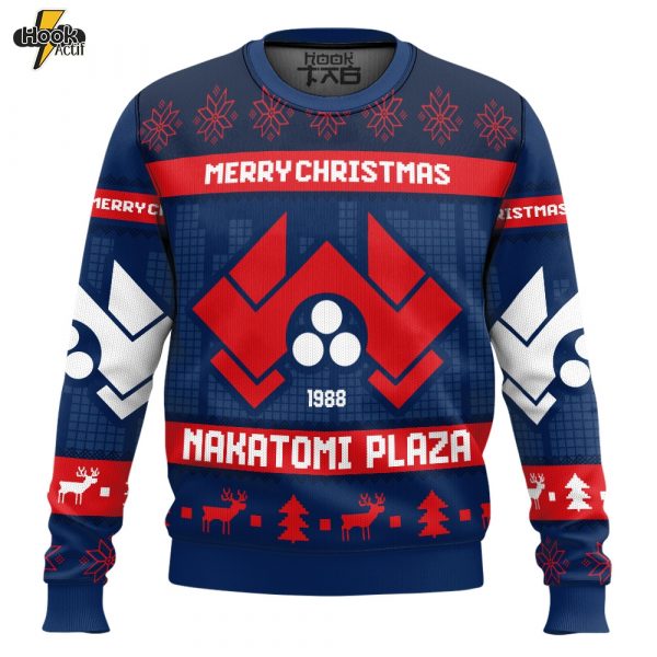 Hooktab Nakatomi Plaza Die Hard Ugly Christmas Sweater