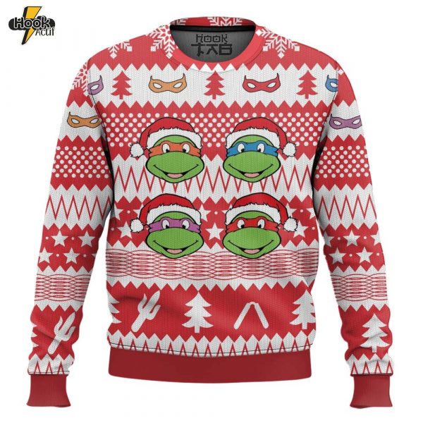 Hooktab Red Xmas Teenage Mutant Ninja Turtles Ugly Christmas Sweater