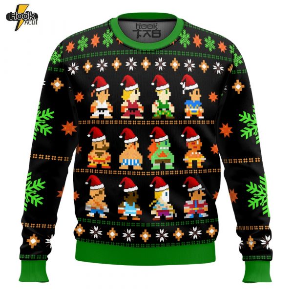 Hooktab Street Fighter Classic Collection Ugly Christmas Sweater