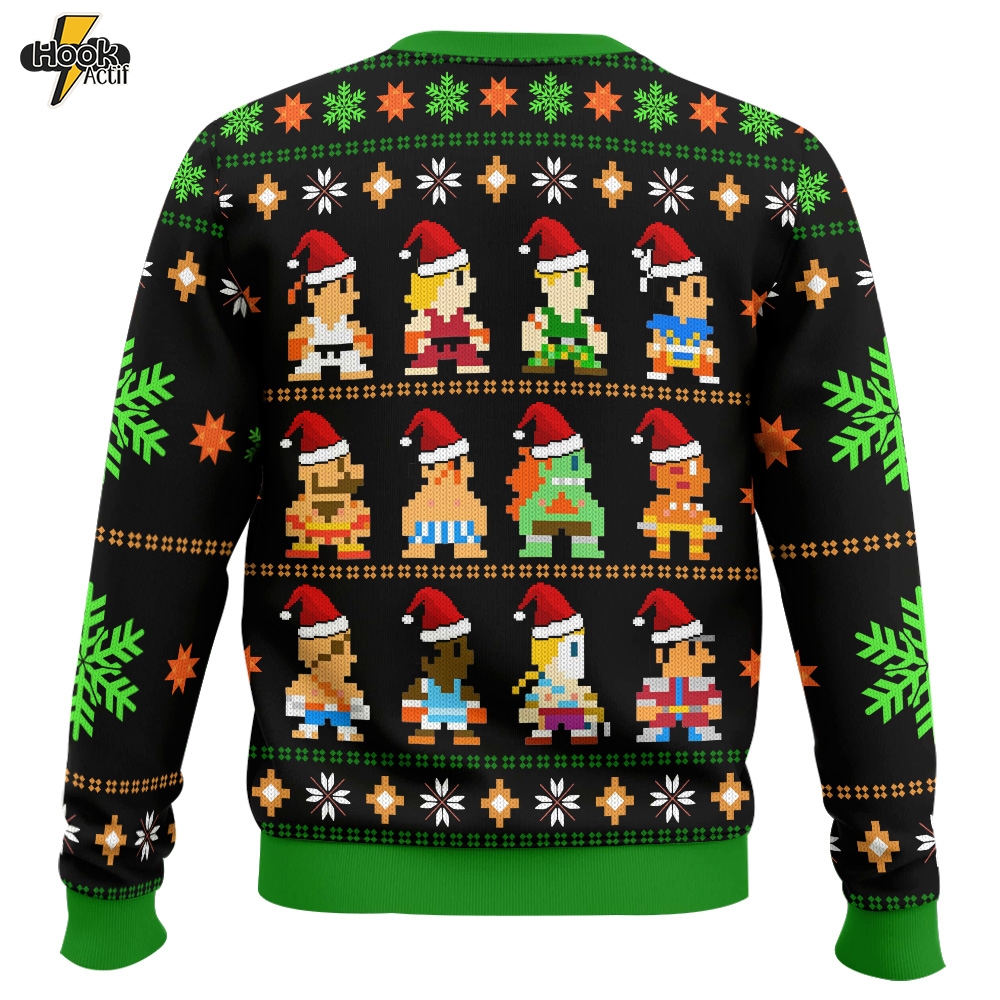Hooktab Street Fighter Classic Collection Ugly Christmas Sweater Hooktab Street Fighter Classic Collection Ugly Christmas Sweater