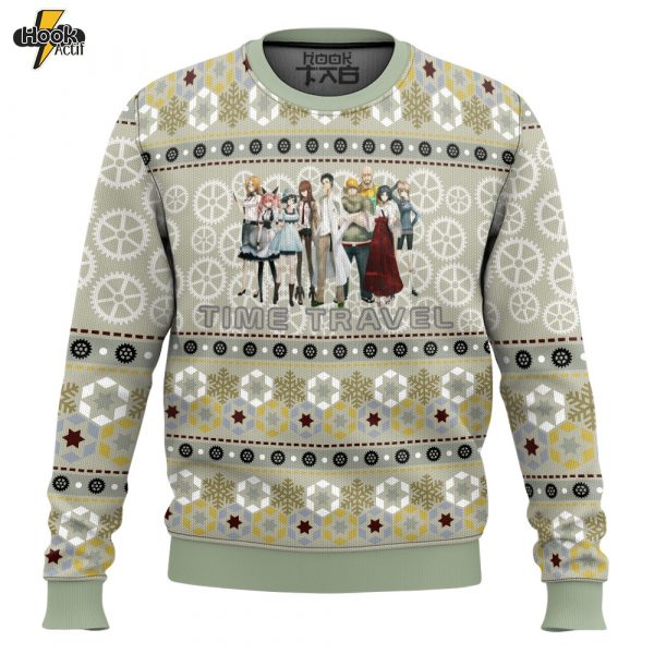 Hooktab The Elite Team Steins Gate Ugly Christmas Sweater