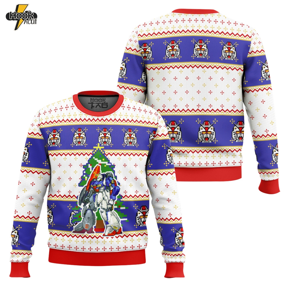 Hooktab Xmas Gundam Ugly Christmas Sweater Hooktab Xmas Gundam Ugly Christmas Sweater