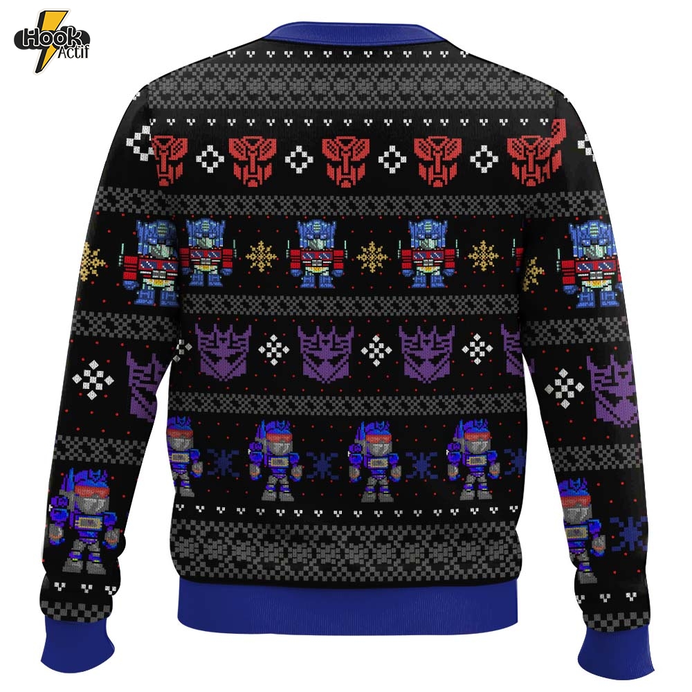 Hooktab Xmas In Disguise Transformers Ugly Christmas Sweater Hooktab Xmas In Disguise Transformers Ugly Christmas Sweater